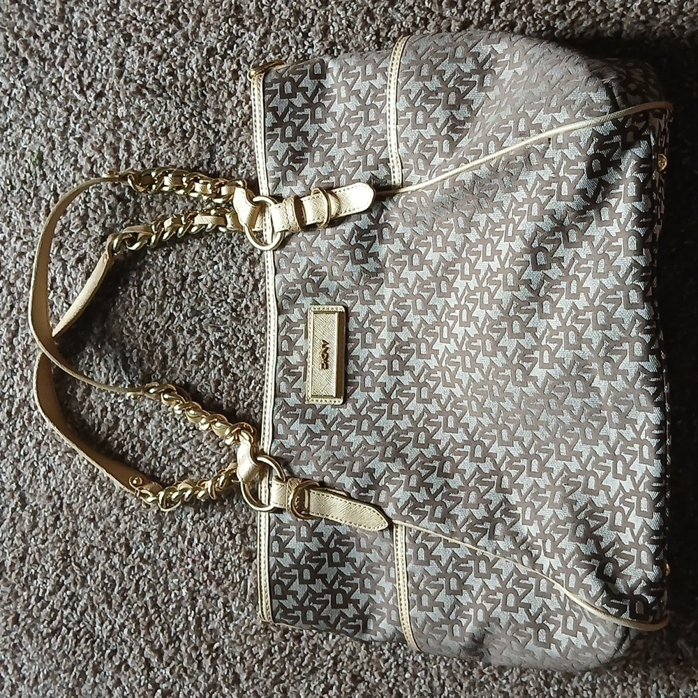 DKNY large monogram 2 way purse